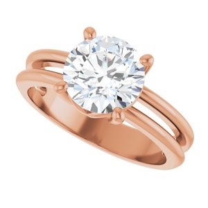 10K Rose Gold 8 mm Round Ring Mounting – image 8