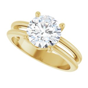 14K Yellow Gold 8 mm Round Ring Mounting – image 8