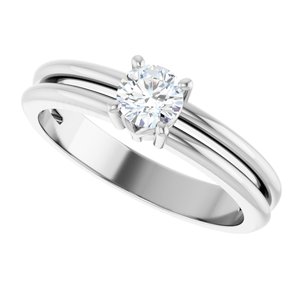 18K White Gold 4.4 mm Round Ring Mounting – image 8