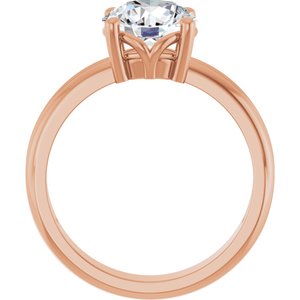 14K Rose Gold 8 mm Round Ring Mounting – image 3