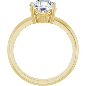 14K Yellow Gold 8 mm Round Ring Mounting – image 3