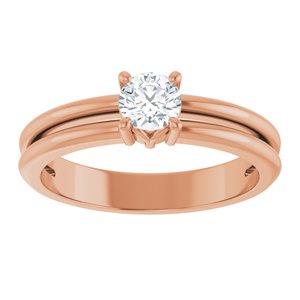 14K Rose Gold 4.4 mm Round Ring Mounting – image 5