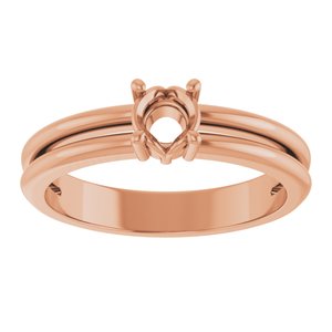 18K Rose Gold 4.4 mm Round Ring Mounting – image 6