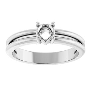 14K X1 White Gold 4.4 mm Round Ring Mounting – image 6