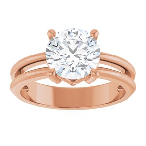 18K Rose Gold 8 mm Round Ring Mounting – image 5