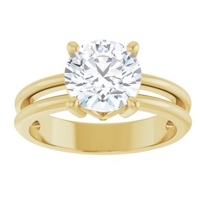 14K Yellow Gold 8 mm Round Ring Mounting – image 5