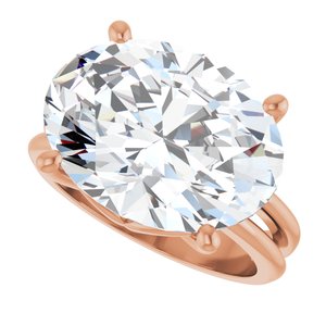 10K Rose Gold 16x12 mm Oval Ring Mounting – image 8