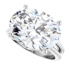 10K White Gold 16x12 mm Oval Ring Mounting – image 8
