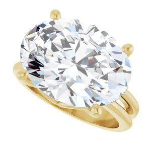 14K Yellow Gold 16x12 mm Oval Ring Mounting – image 8