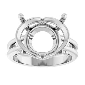 10K White Gold 16x12 mm Oval Ring Mounting – image 6
