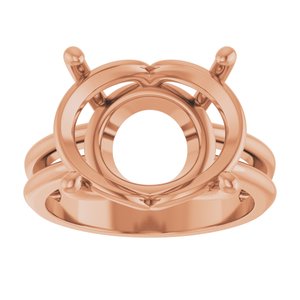 10K Rose Gold 16x12 mm Oval Ring Mounting – image 6