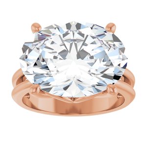 10K Rose Gold 16x12 mm Oval Ring Mounting – image 5