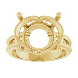 18K Yellow Gold 16x12 mm Oval Ring Mounting – image 6