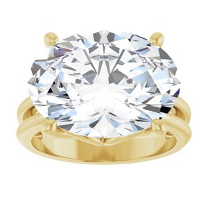 10K Yellow Gold 16x12 mm Oval Ring Mounting – image 5