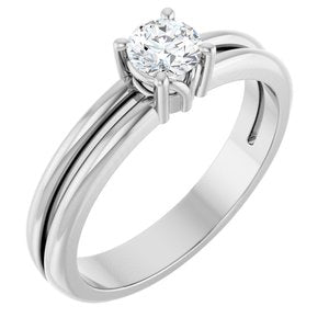 Continuum Sterling Silver 4.4 mm Round Ring Mounting