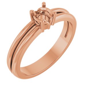 18K Rose Gold 4.4 mm Round Ring Mounting – image 2