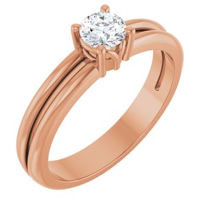 14K Rose Gold 4.4 mm Round Ring Mounting