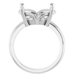 14K White Gold 16x12 mm Oval Ring Mounting – image 4