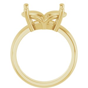 18K Yellow Gold 16x12 mm Oval Ring Mounting – image 4