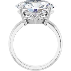 18K White Gold 16x12 mm Oval Ring Mounting – image 3