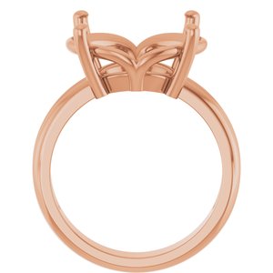 10K Rose Gold 16x12 mm Oval Ring Mounting – image 4