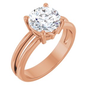 18K Rose Gold 8 mm Round Ring Mounting