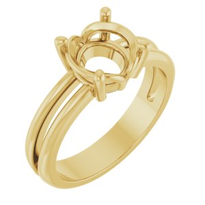10K Yellow Gold 8 mm Round Ring Mounting – image 2