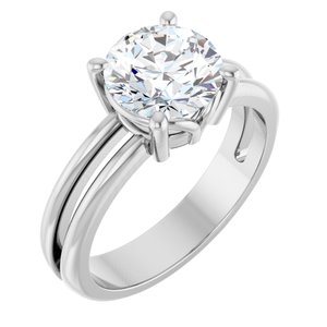 14K X1 White Gold 8 mm Round Ring Mounting