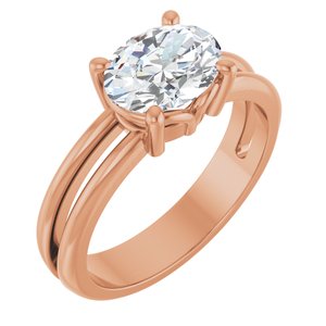 14K Rose Gold 8.5x6.5 mm Oval Ring Mounting