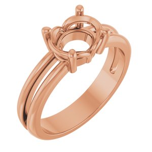 14K Rose Gold 8.5x6.5 mm Oval Ring Mounting – image 2