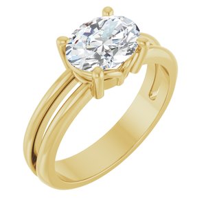 14K Yellow Gold 8.5x6.5 mm Oval Ring Mounting