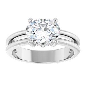 Platinum 8.5x6.5 mm Oval Ring Mounting – image 5