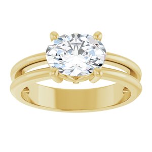 14K Yellow Gold 8.5x6.5 mm Oval Ring Mounting – image 5
