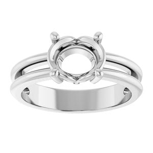 14K X1 White Gold 8.5x6.5 mm Oval Ring Mounting – image 6