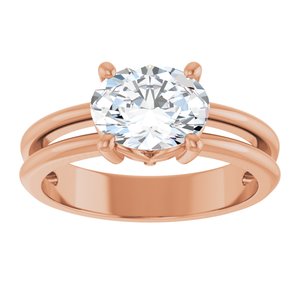 10K Rose Gold 8.5x6.5 mm Oval Ring Mounting – image 5