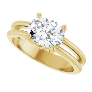 10K Yellow Gold 8.5x6.5 mm Oval Ring Mounting – image 8