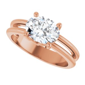14K Rose Gold 8.5x6.5 mm Oval Ring Mounting – image 8