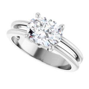14K White Gold 8.5x6.5 mm Oval Ring Mounting – image 8