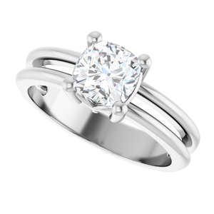 Sterling Silver 6x6 mm Cushion Ring Mounting – image 8