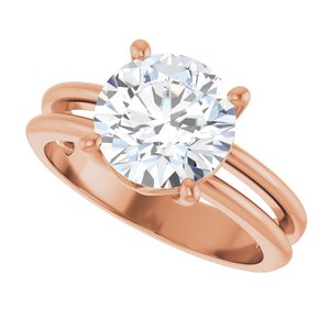 10K Rose Gold 8.8 mm Round Ring Mounting – image 8