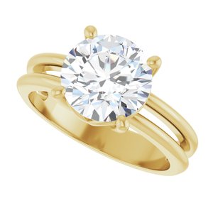 14K Yellow Gold 8.8 mm Round Ring Mounting – image 8