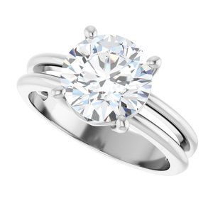 14K White Gold 8.8 mm Round Ring Mounting – image 8