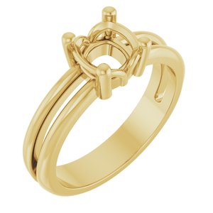 10K Yellow Gold 6x6 mm Cushion Ring Mounting – image 2