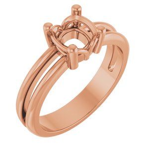 18K Rose Gold 6x6 mm Cushion Ring Mounting – image 2