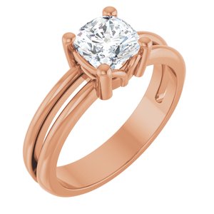 10K Rose Gold 6x6 mm Cushion Ring Mounting
