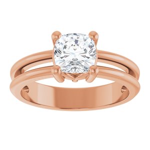 18K Rose Gold 6x6 mm Cushion Ring Mounting – image 5