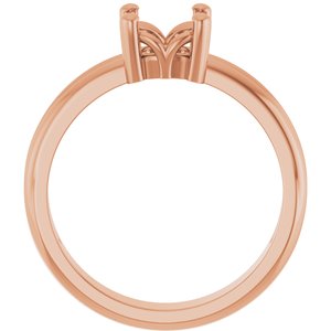 10K Rose Gold 6x6 mm Cushion Ring Mounting – image 4