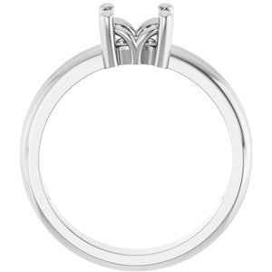 14K X1 White Gold 6x6 mm Cushion Ring Mounting – image 4