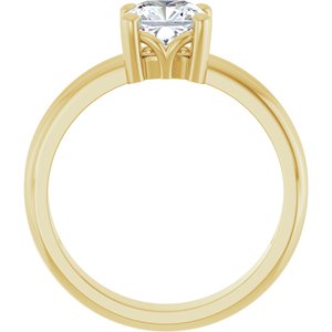 18K Yellow Gold 6x6 mm Cushion Ring Mounting – image 3