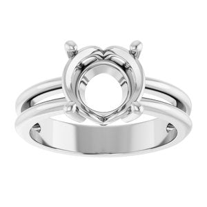 Sterling Silver 8.8 mm Round Ring Mounting – image 6